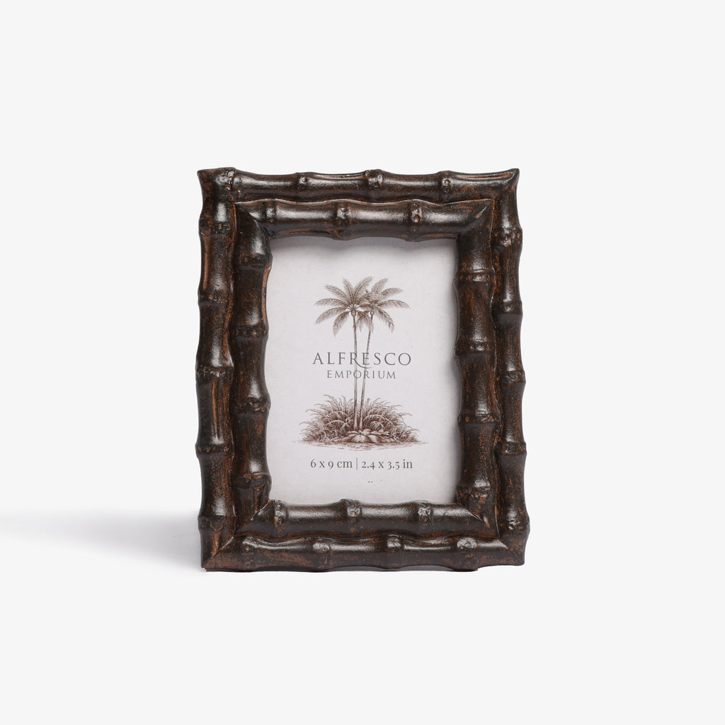 Bamboo Thick Dark Brown Bamboo Photo Frame Front