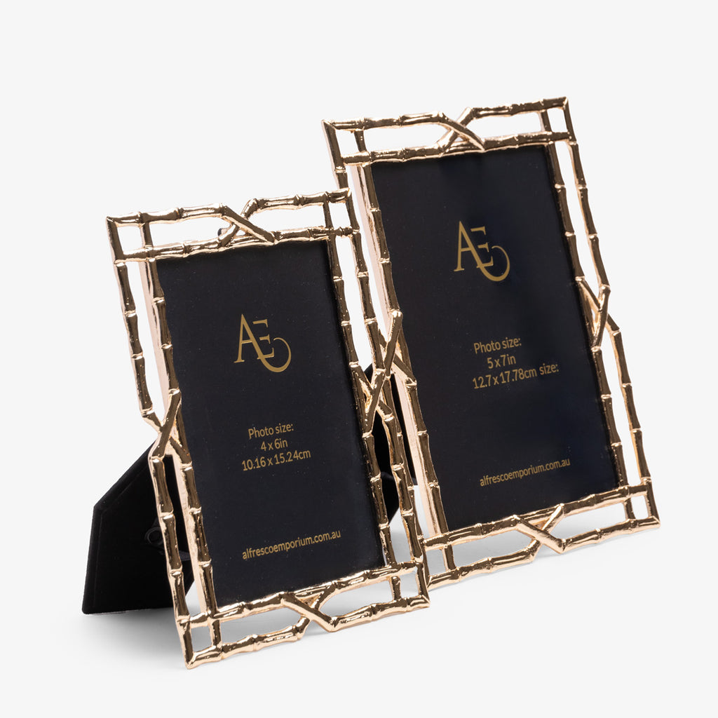 Bamboo Trellis Photo Frame (Gold) Group