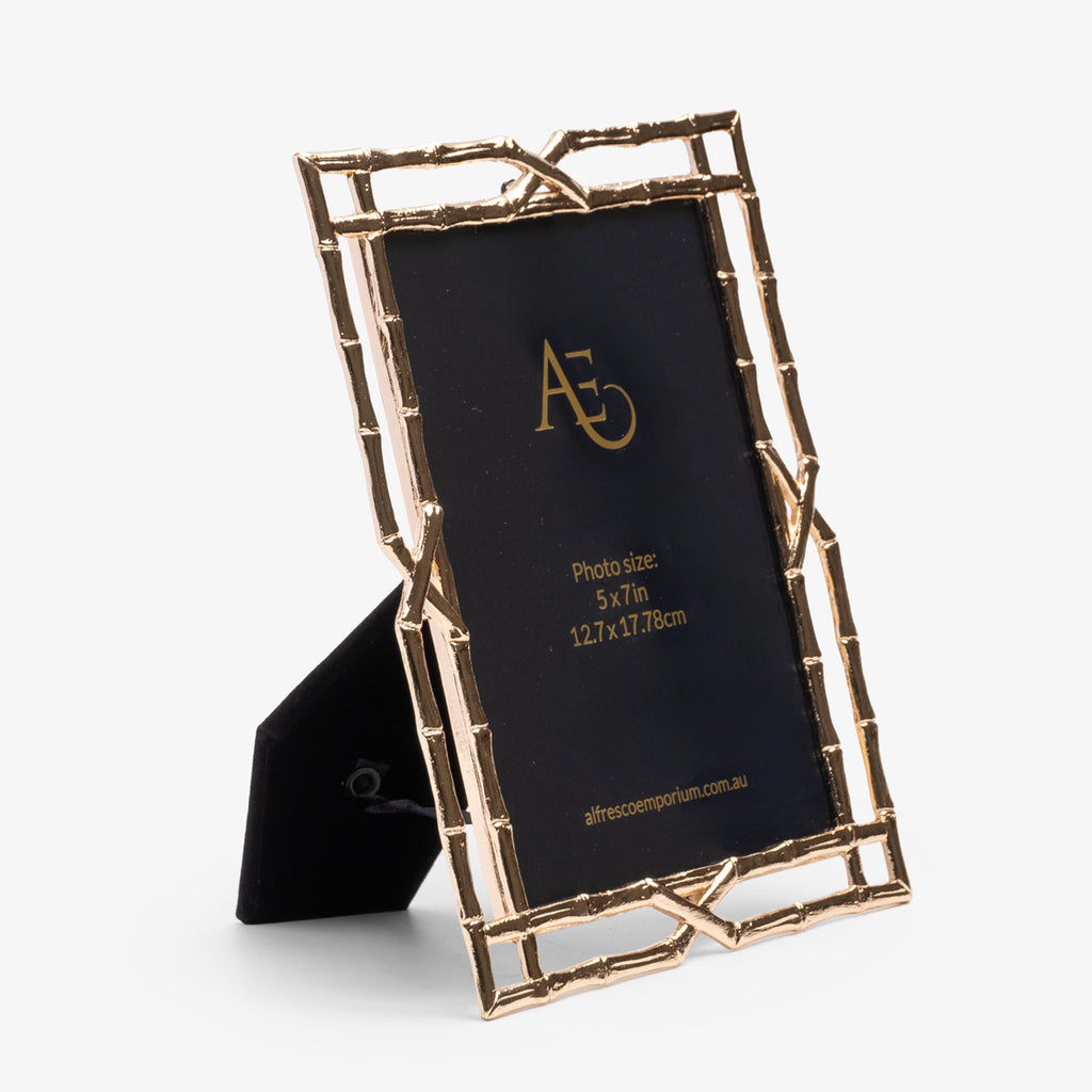 Bamboo Trellis Photo Frame (Gold) Front