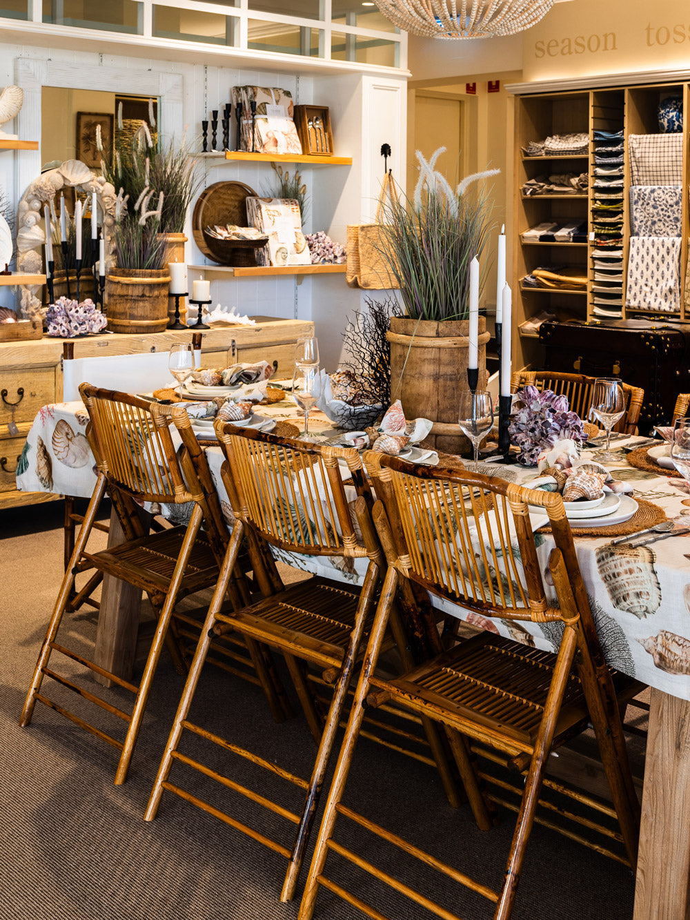 Bamboo folding chairs at Alfresco Emporium, Collaroy.