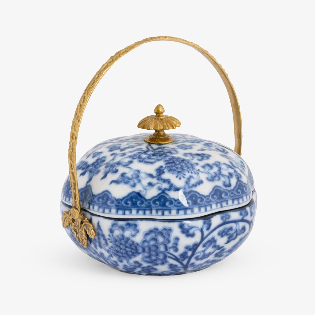 Barclay Basket With Brass Handle Side VIew