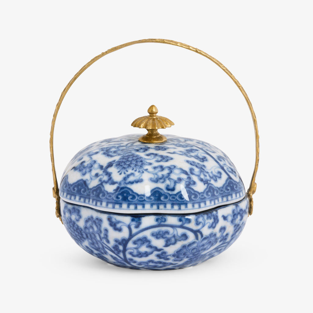Barclay Basket With Brass Handle Front View