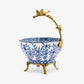 Barclay Blue Bowl With Bird Handle Front View
