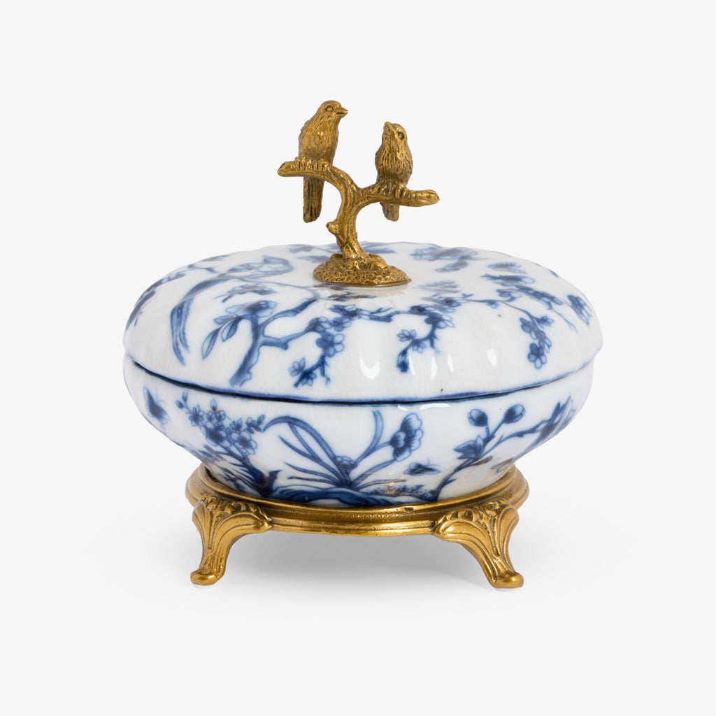 Barclay Dish With Bird Lid Front View