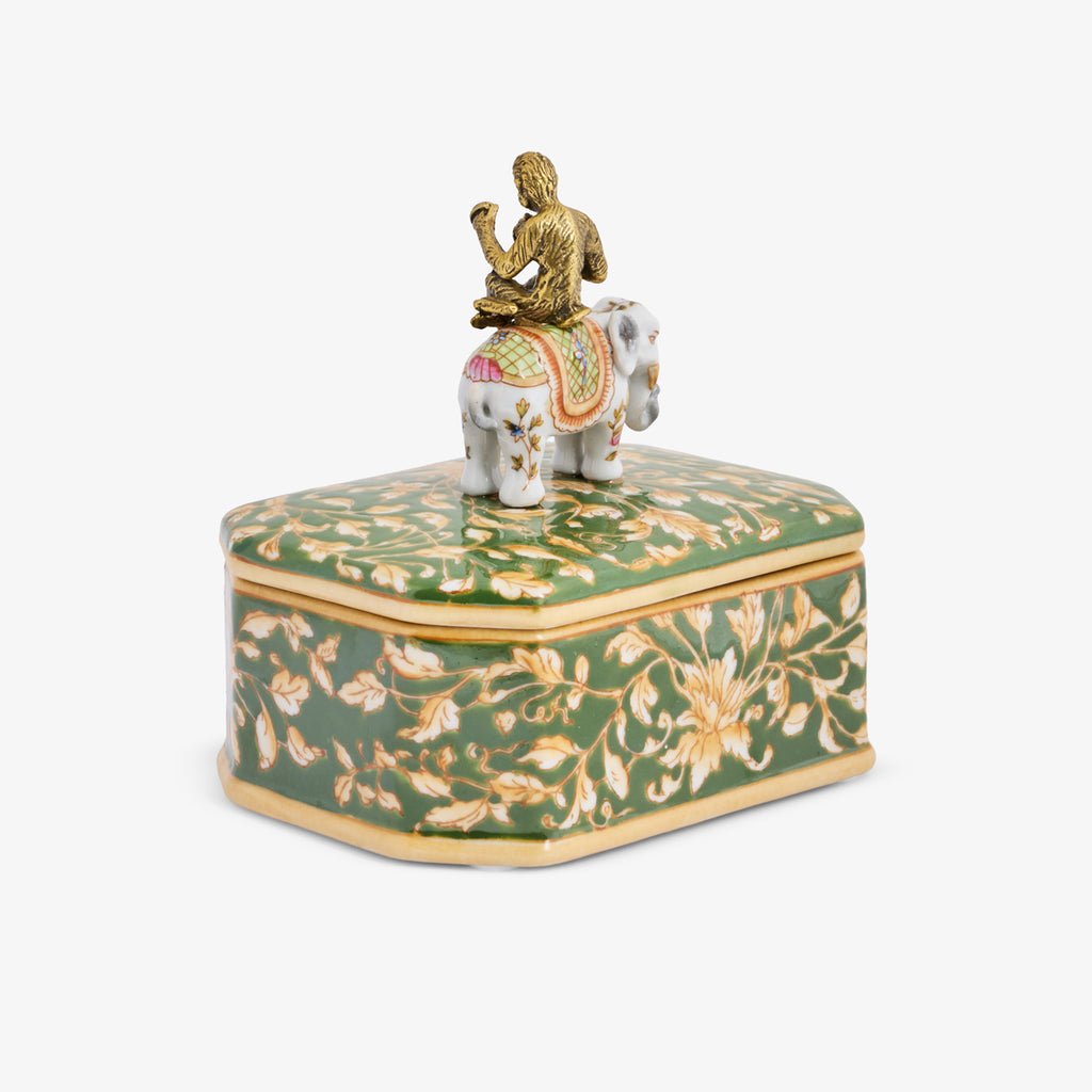 Barclay Rectangular Box With Elephant Lid Back View