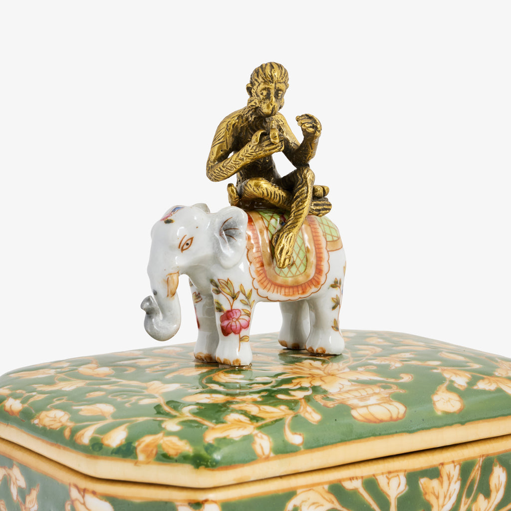 Barclay Rectangular Box With Elephant Lid Close Up