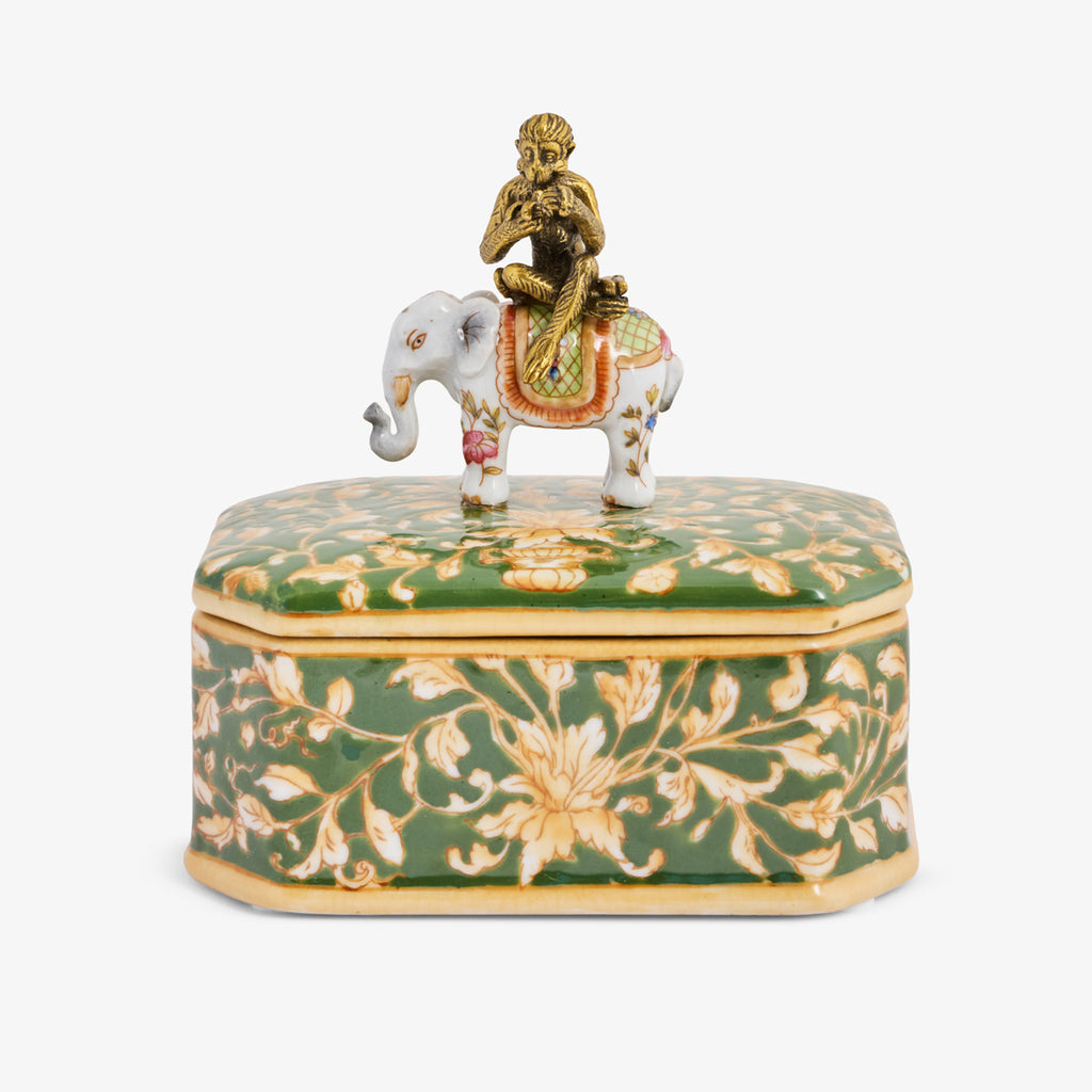 Barclay Rectangular Box With Elephant Lid Front View