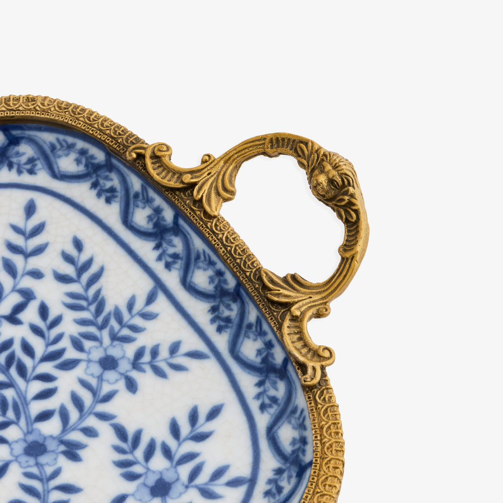 Barclay Tray With Brass Handles Close up of Handle