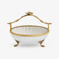 Barclay White Crackle Dish With Butterfly Handle Front View
