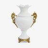 Barclay White Crackle Vase With Seahorse Handles Front View