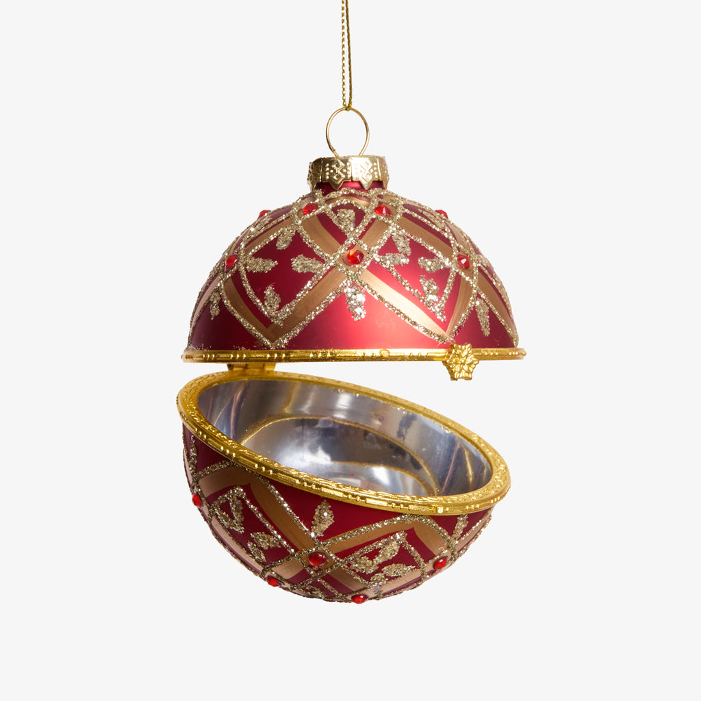 Baroque Baubles Set Of 4 (Red & Gold) Opened