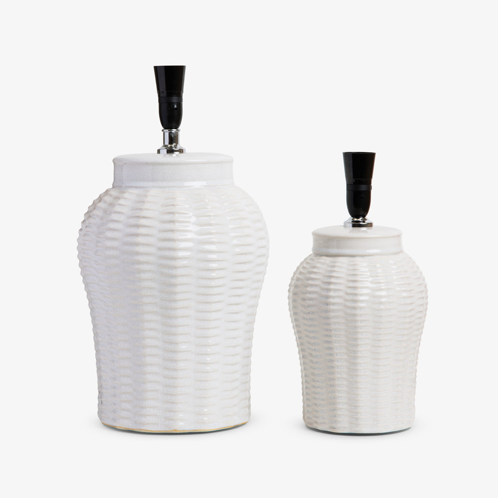 Basket Weave Lamps (White) Group Shot