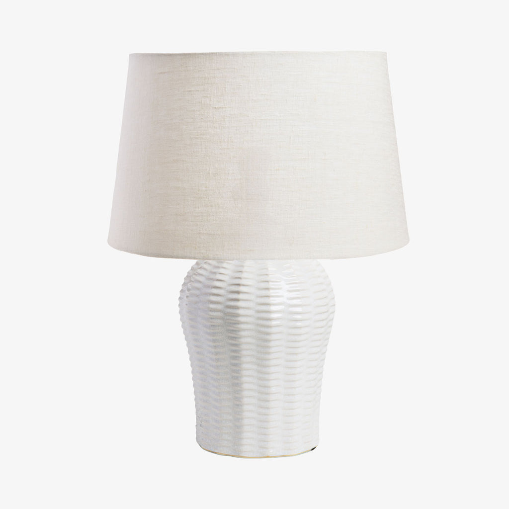 Basket Weave Lamps (White) With Shade