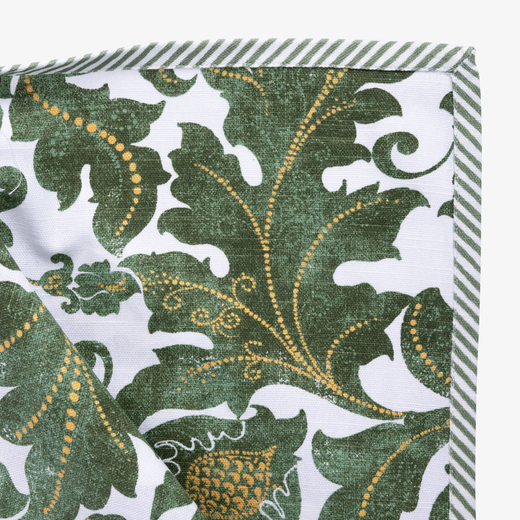 Batik Verdigris Tablecloths (Green) Close Up Corner