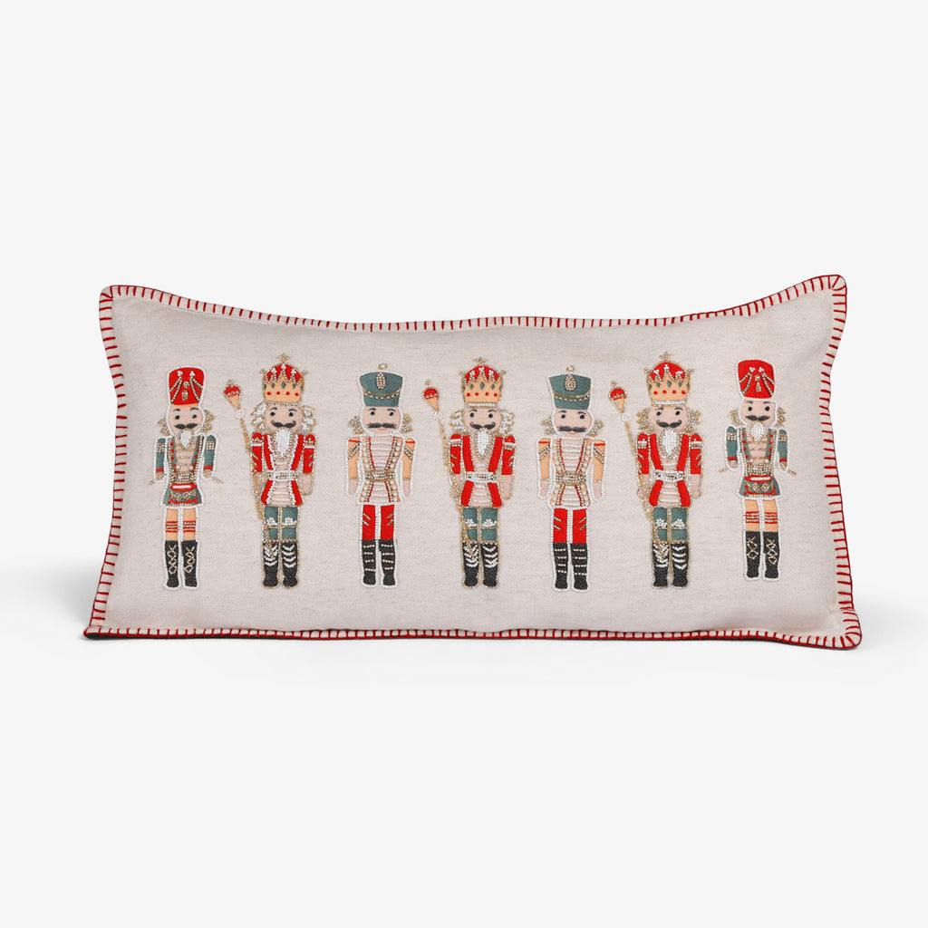 Beaded Nutcracker Rectangular Cushion Cover
