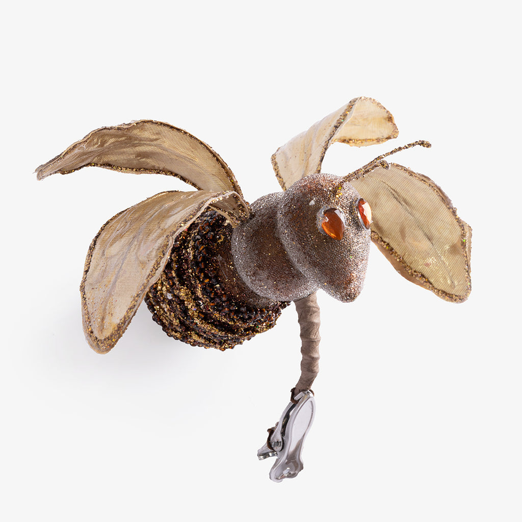 Bee Gold Clip On Ornament