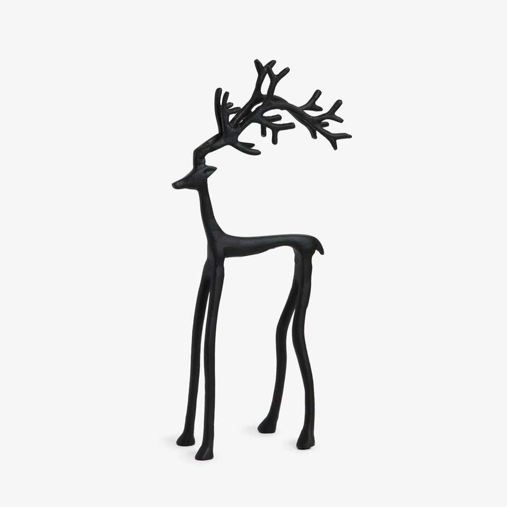 Black Metal Reindeer Front View