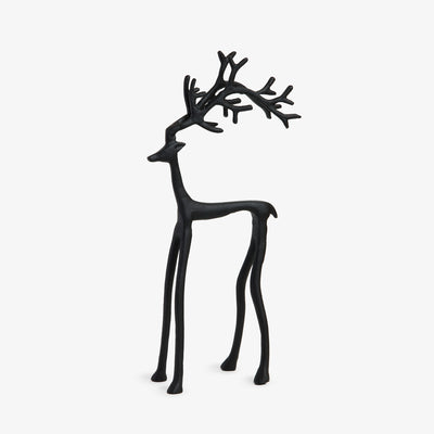 Black Metal Reindeer Front View
