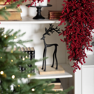 Black Metal Reindeer Styled on Bookcase