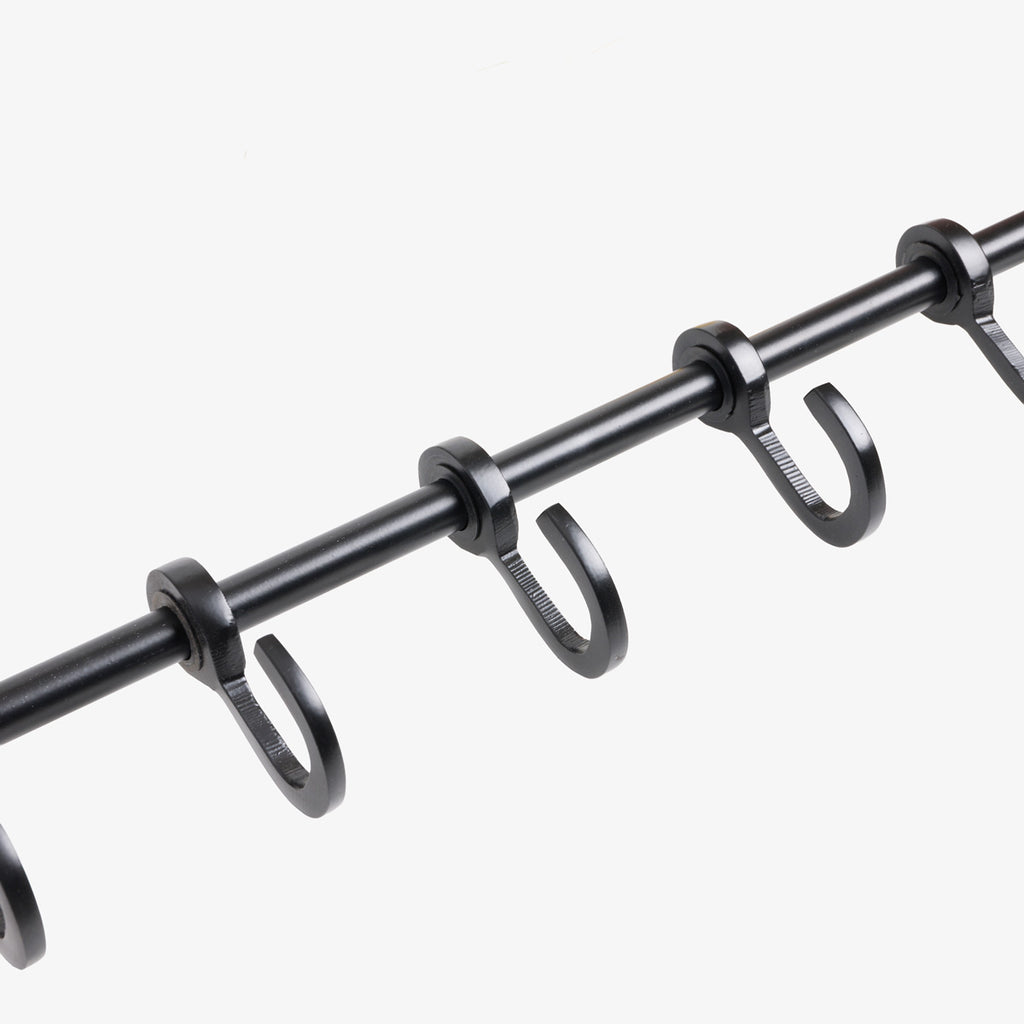 Wall Hanger With Hooks (Black) Close Up Side View