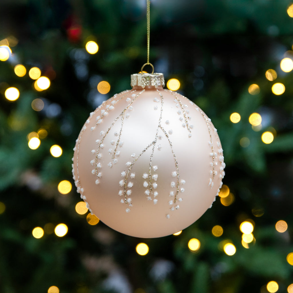 Blossom Baubles Set Of 4 (Champagne) Styled in Christmas Tree