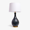 Blue Fluted Lamp with Shade