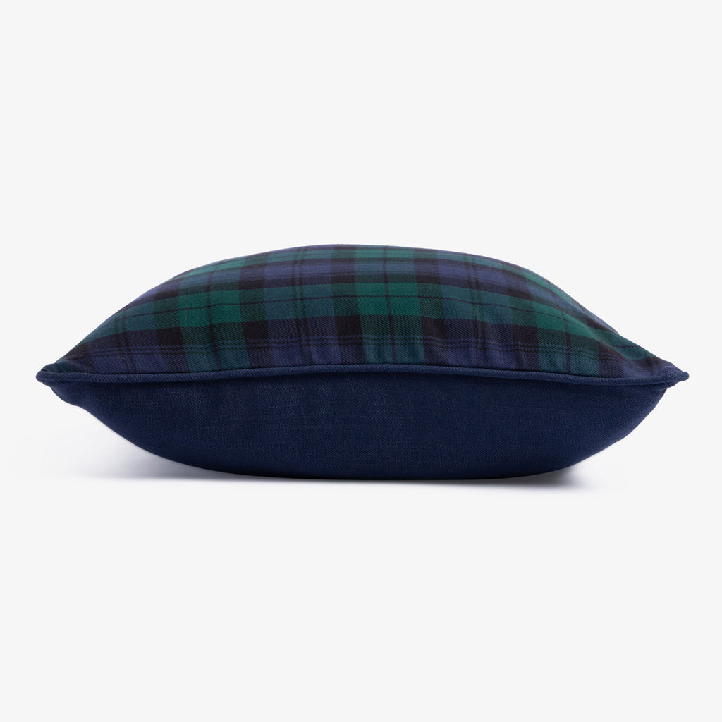 Blue & Green Tartan Cushion Cover Side