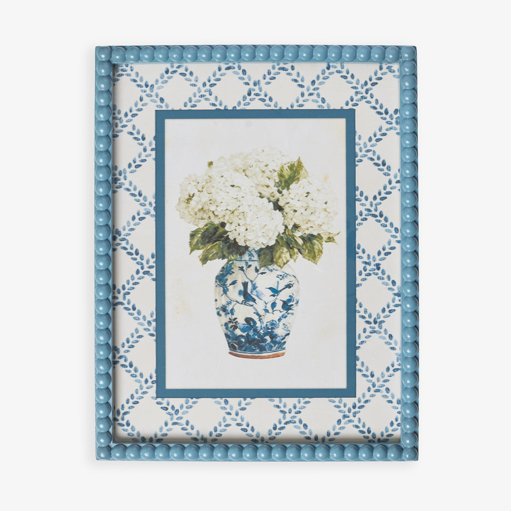 Blue Hydrangea In Bird Vase (Print C) Front View