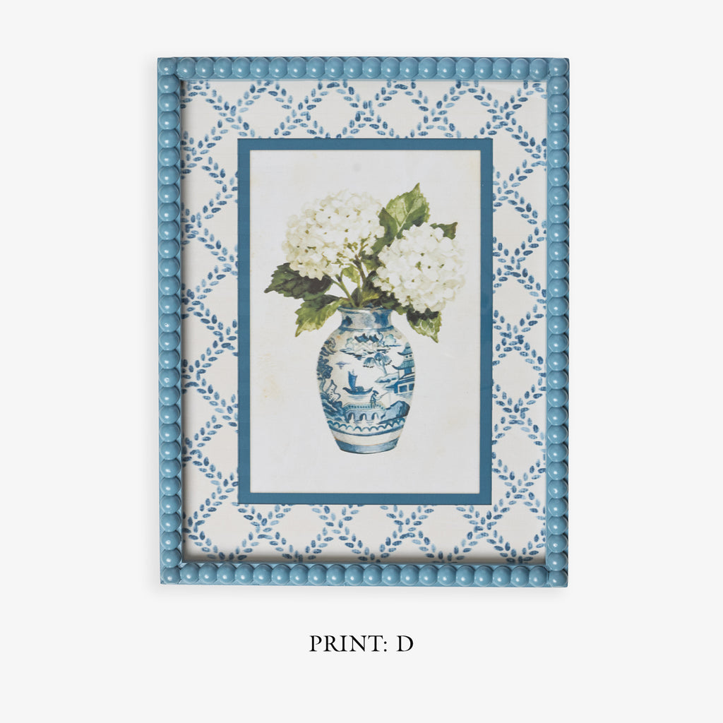 Blue Hydrangea In Fish Vase (Print D) Title