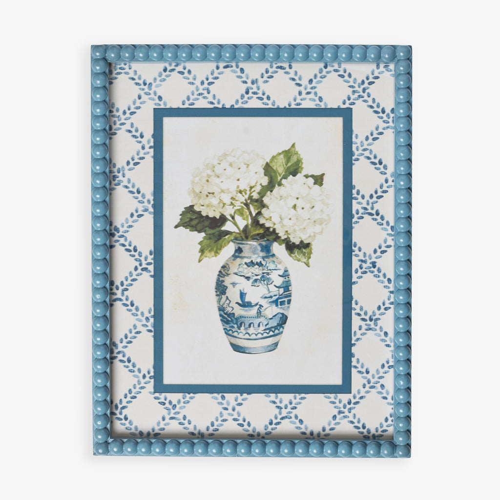 Blue Hydrangea In Fish Vase (Print D) Front View