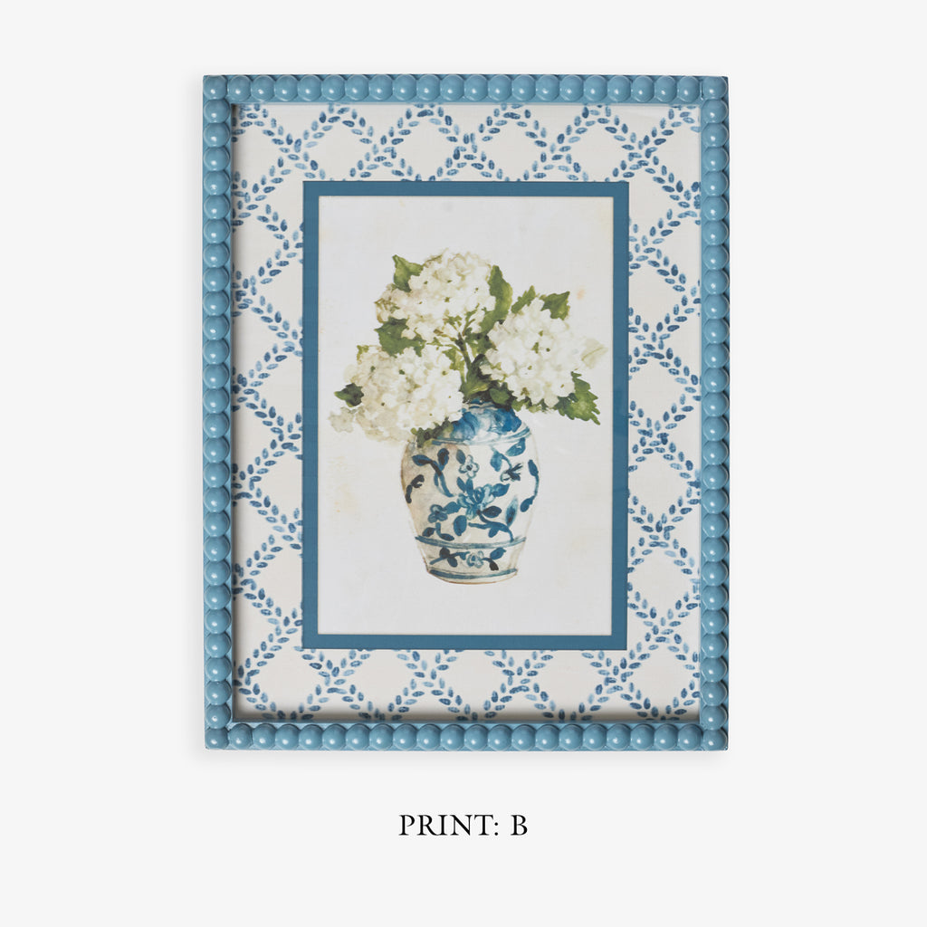 Blue Hydrangea In Floral Vase (Print B) Title