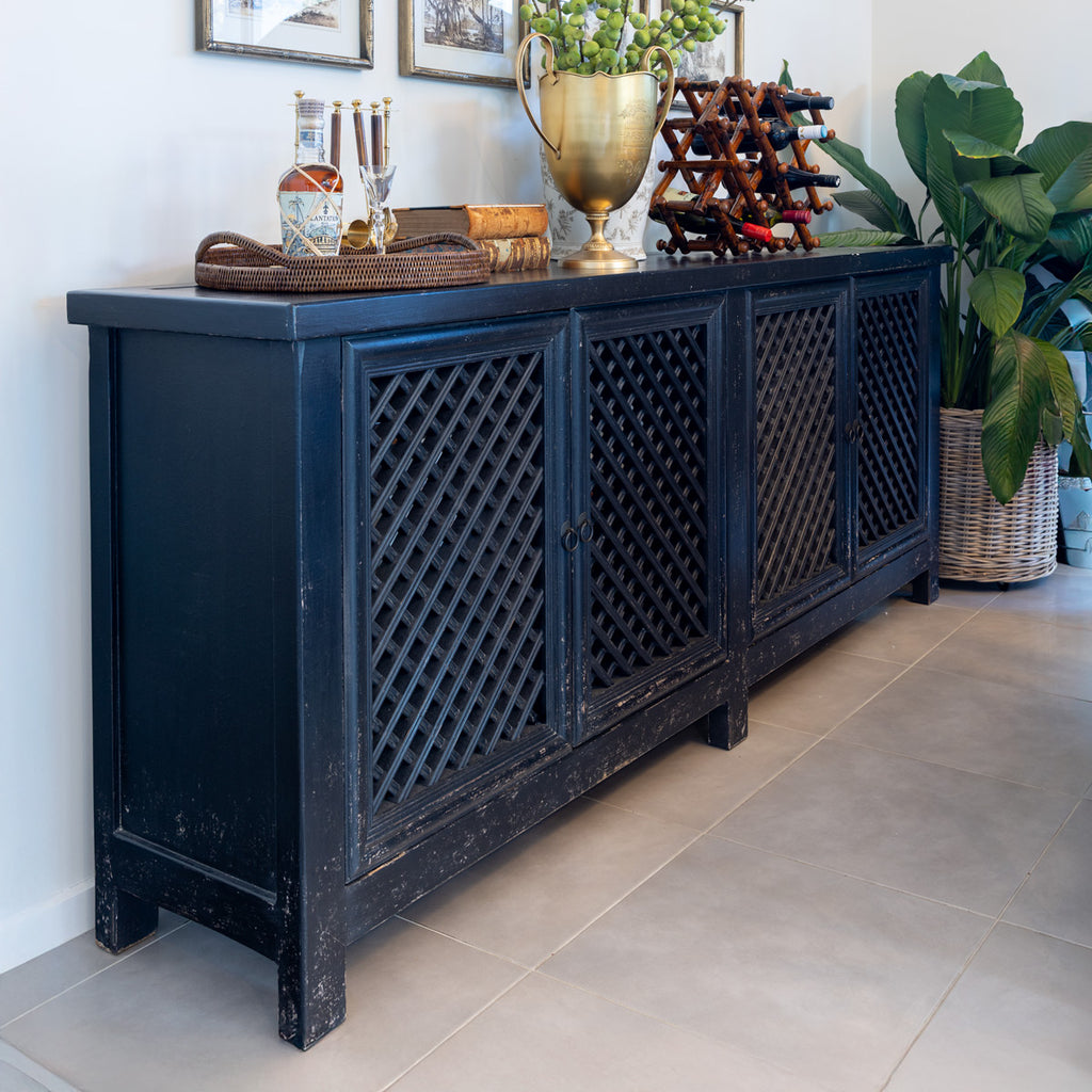 Bohai Four Door Sideboard Black Styled In Dining Room