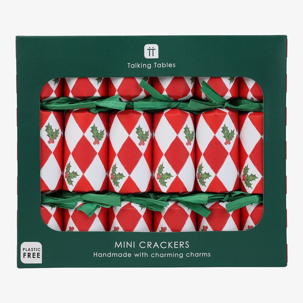 Botanical Holly Mini Christmas Crackers (Box of 6)