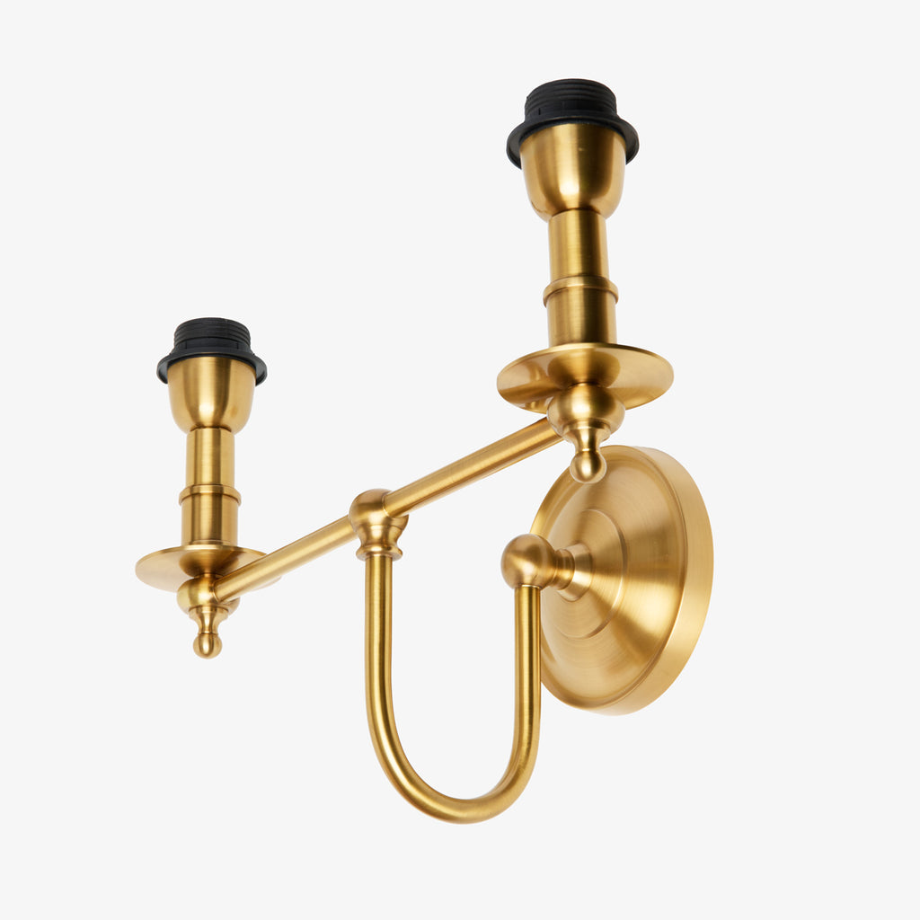 Elsdon Double Wall Lamp (Brass) Front View