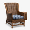 Rattan Wing Chair (Brown/Nautical Stripe)