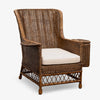 Rattan Wing Armchair (Brown/Cream)