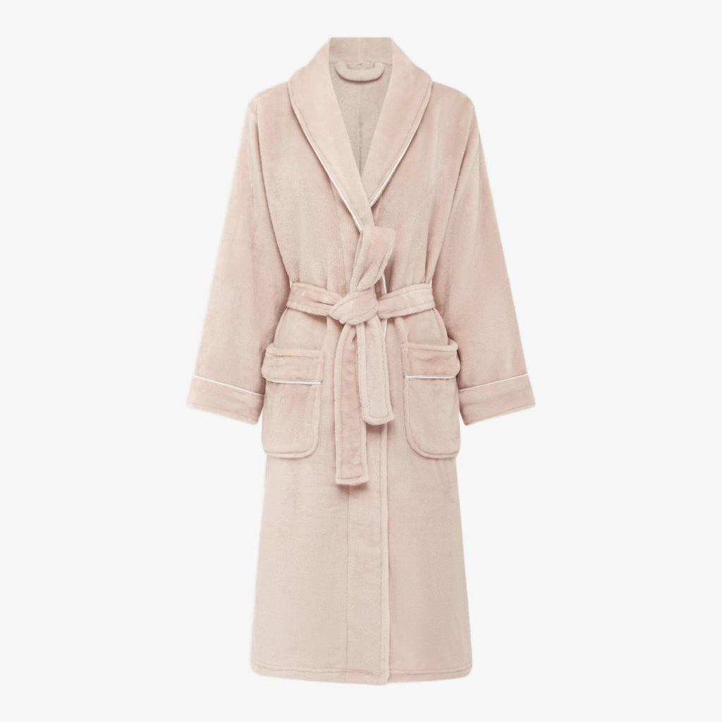 Brogo Piped Bathrobes (Blush Pink) Front View