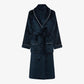 Brogo Piped Bathrobes (Ink Blue) Front View