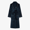 Brogo Piped Bathrobes (Ink Blue) Front View