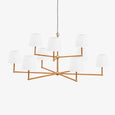 Bronte Rattan Chandelier (White Shades) Front