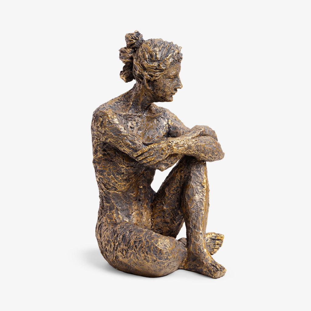 Seated Bronze Lady (Knee Up) Side View