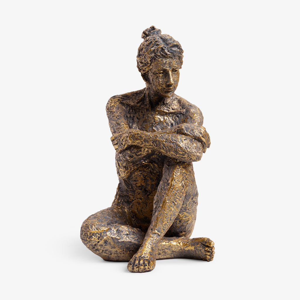 Seated Bronze Lady (Knee Up) Front View