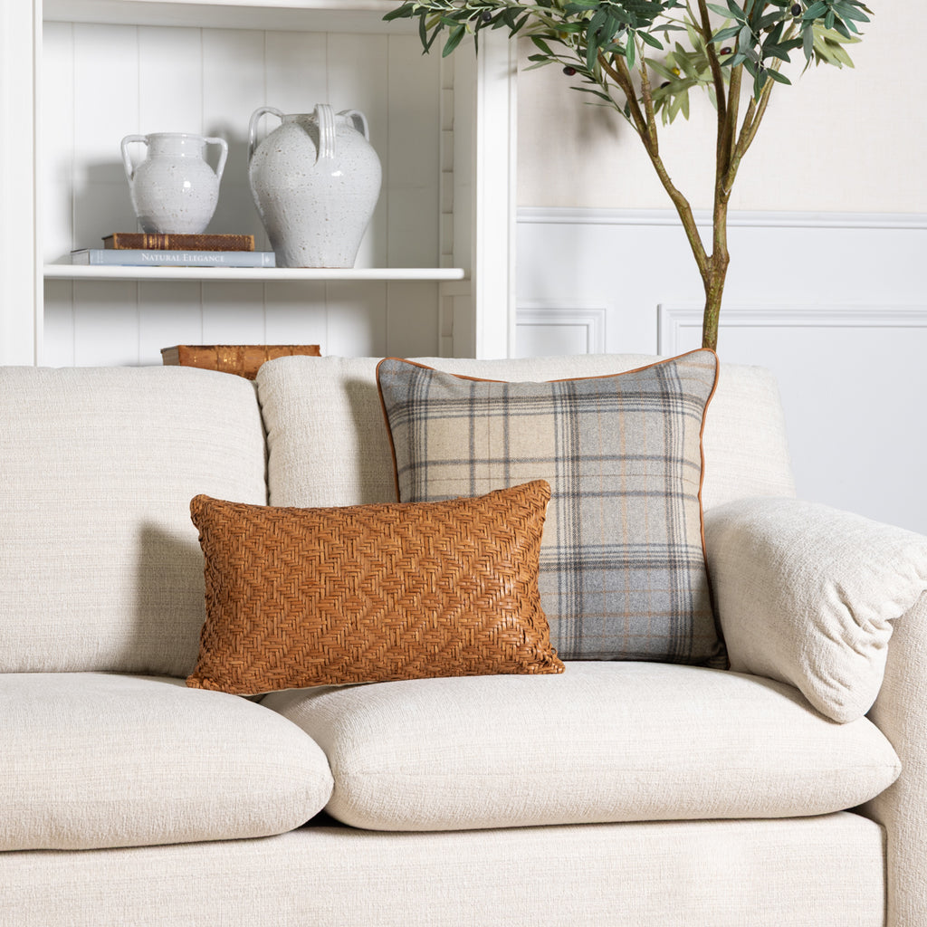 Highland Cushion Cover (Grey) Styled on Sofa