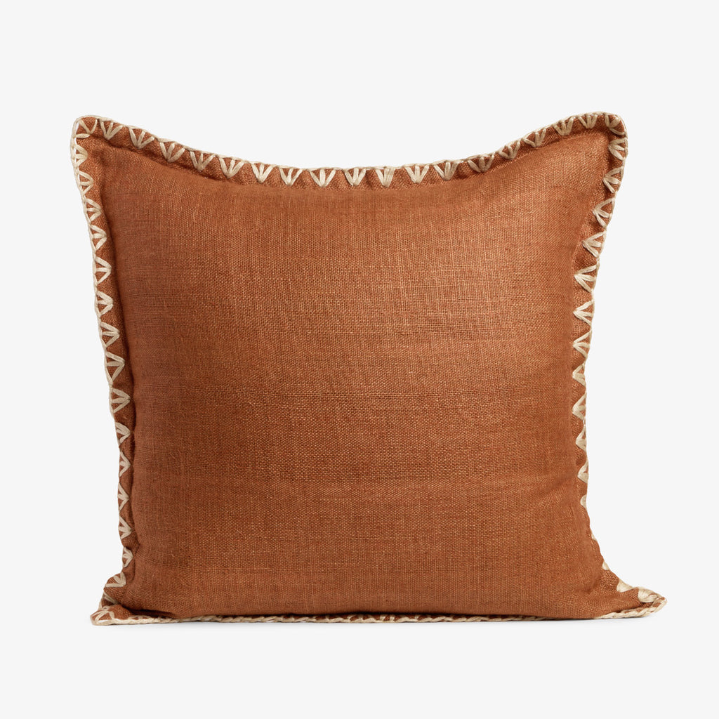 Kimberley Desert Brown Linen Cushion Cover Front View