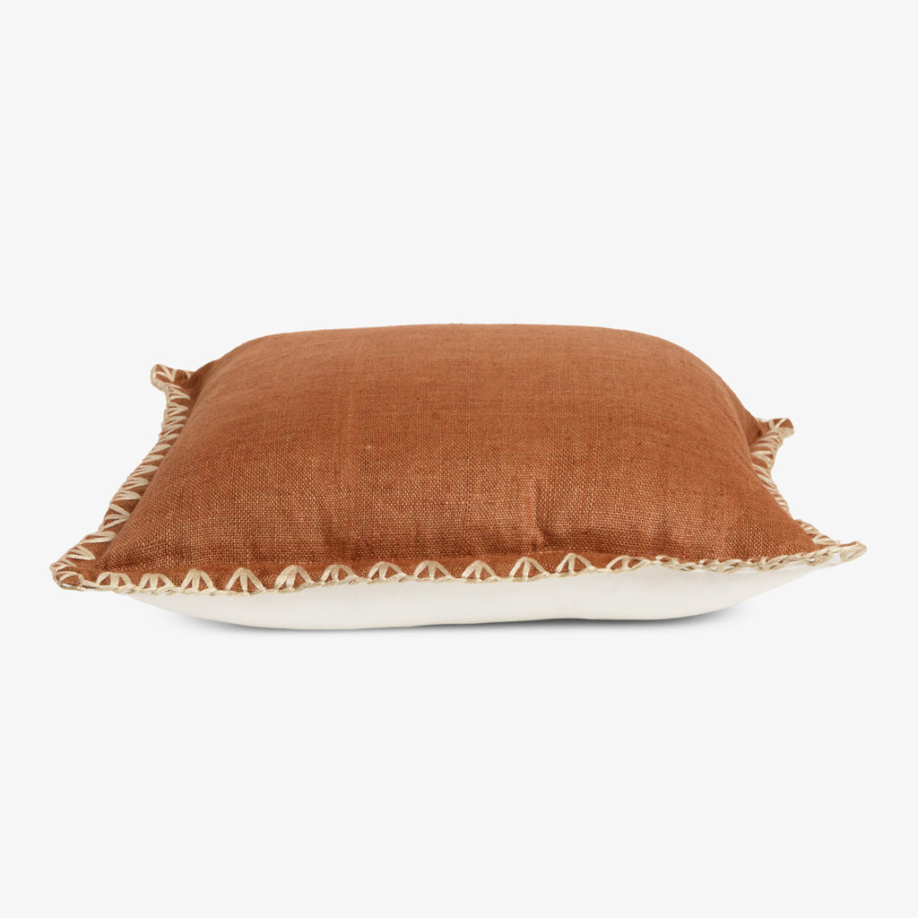 Kimberley Desert Brown Linen Cushion Cover Side View