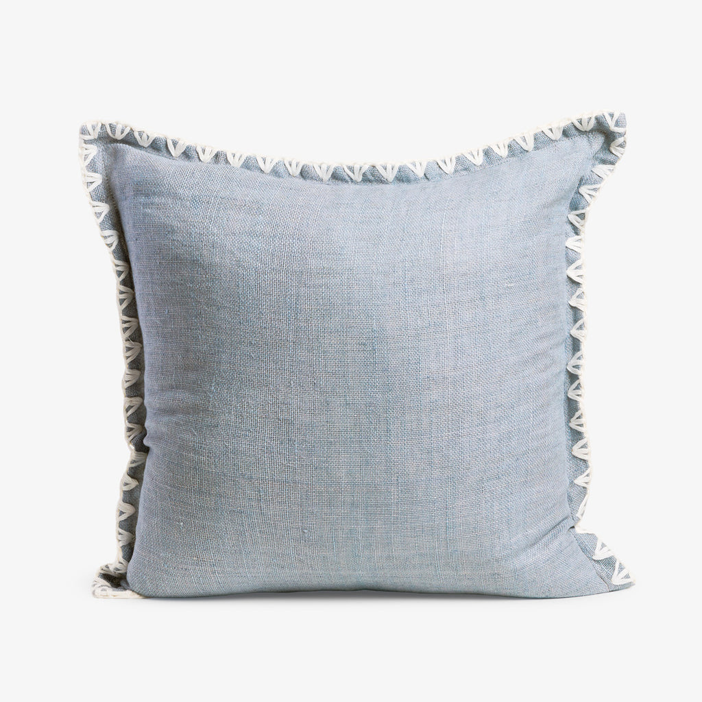 Kimberley Light Blue Linen Cushion Cover Front View