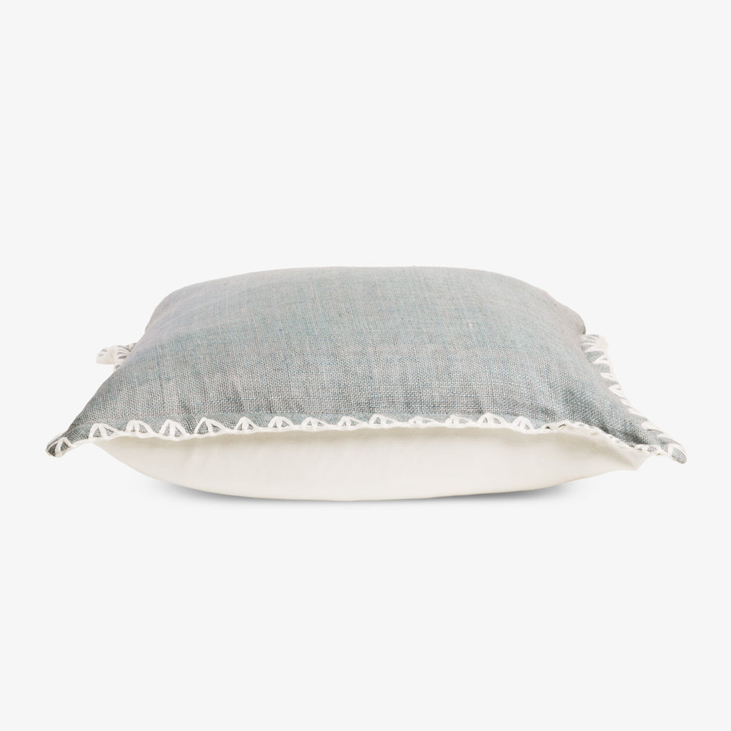 Kimberley Light Blue Linen Cushion Cover Side View