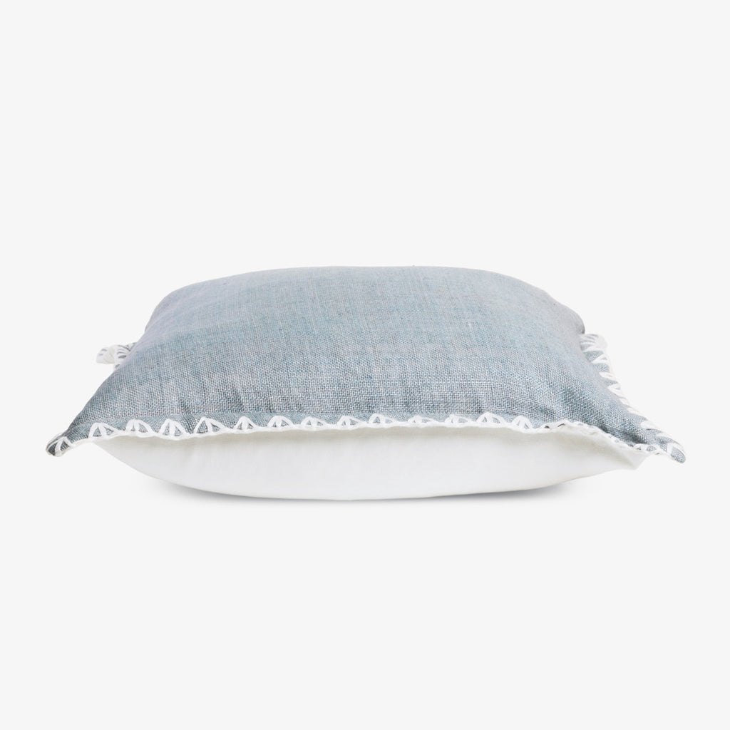 Kimberley Light Blue Linen Cushion Cover Side View