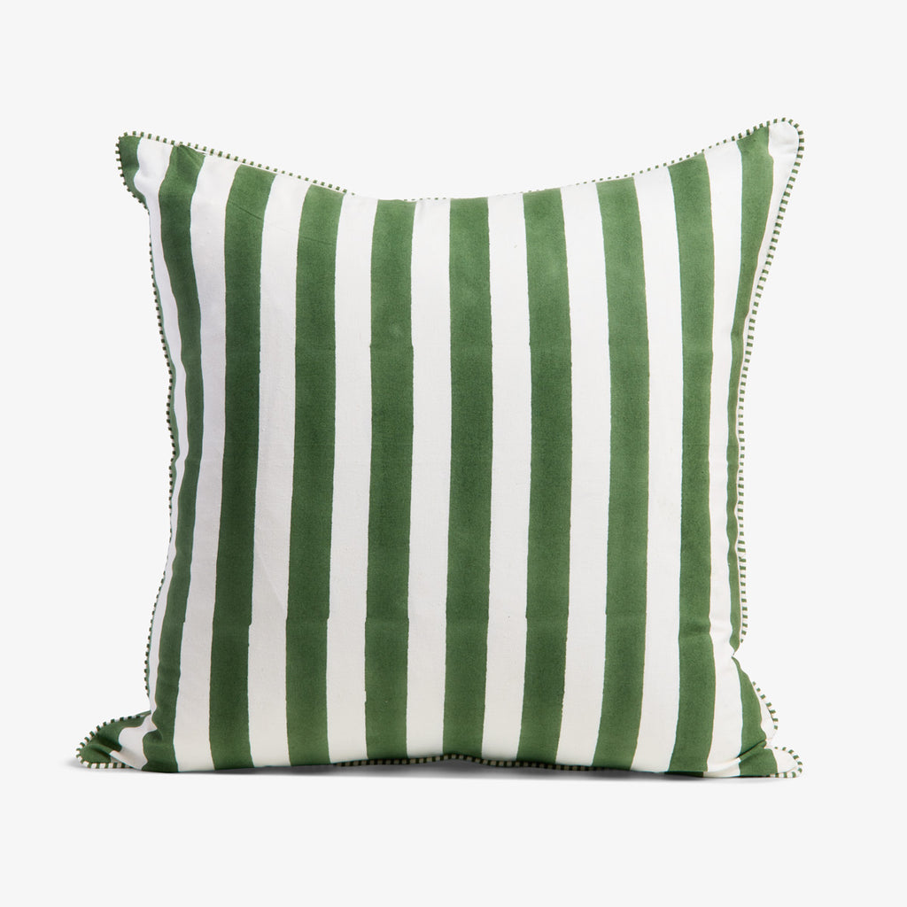 Laya Floral Cushion Cover Stripe Side
