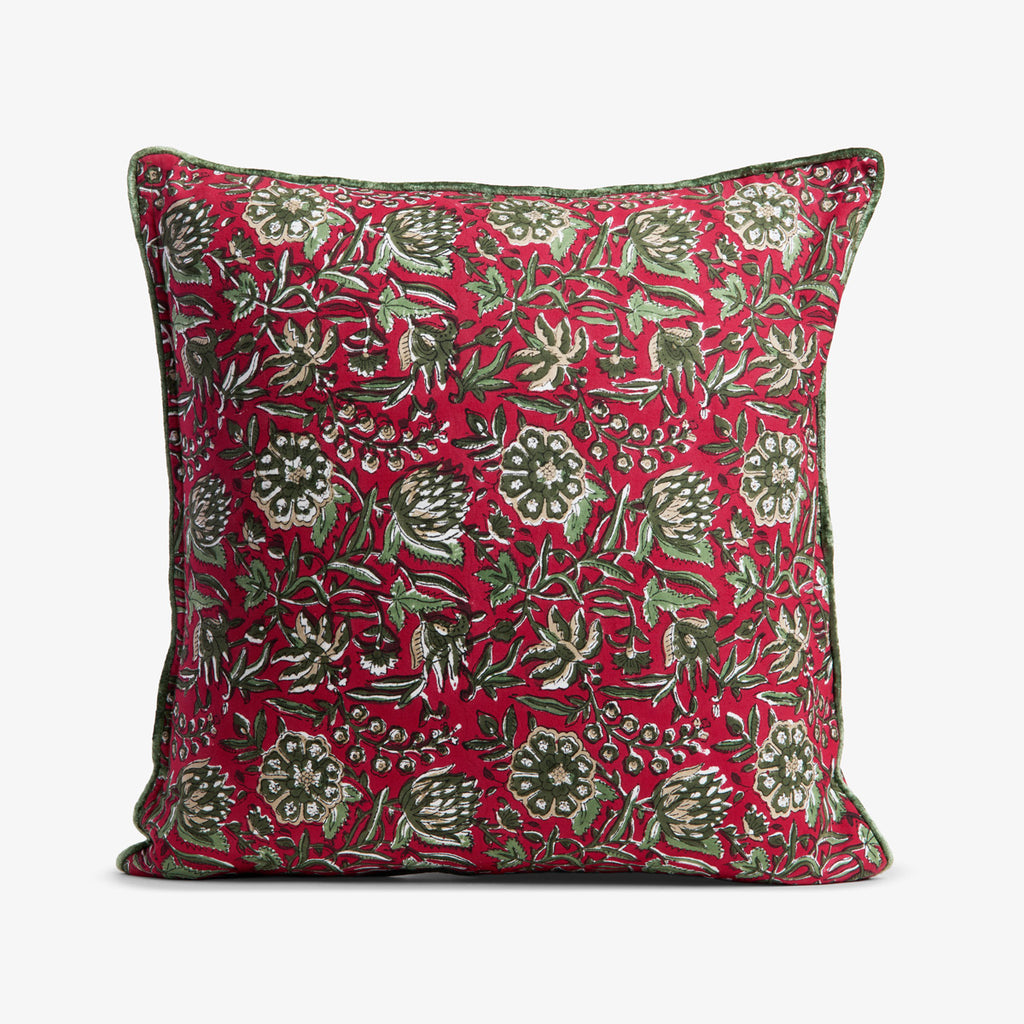 Festive Red Rose Cushion Cover Front View